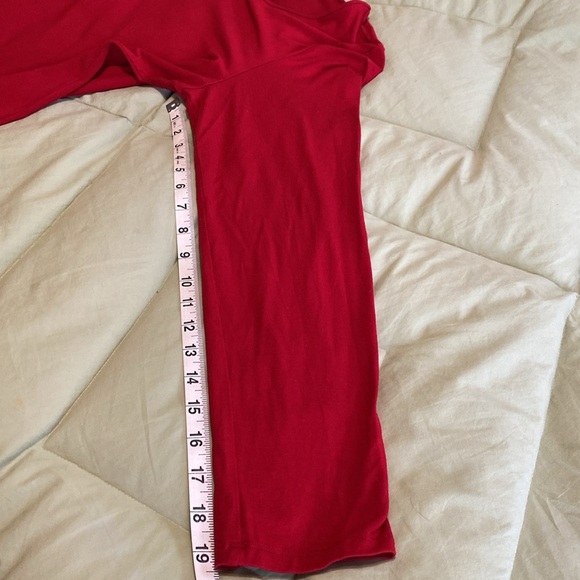 Eileen Fisher Red Rayon Scoop Neck, Long Sleeve T Shirt Top, Size Large. - Picture 5 of 7